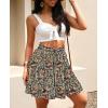 imageNASHALYLY Womens Summer Boho Floral Print Mini Skirt High Waist Drawstring Tiered SkirtsFlower45