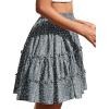 imageNASHALYLY Womens Summer Boho Floral Print Mini Skirt High Waist Drawstring Tiered SkirtsFlower6