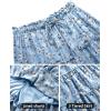 imageNASHALYLY Womens Summer Boho Floral Print Mini Skirt High Waist Drawstring Tiered SkirtsLight Blue Floral