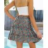 imageNASHALYLY Womens Summer Boho Floral Print Mini Skirt High Waist Drawstring Tiered SkirtsOrange Blossom