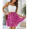 imageNASHALYLY Womens Summer Boho Floral Print Mini Skirt High Waist Drawstring Tiered SkirtsPink Spots