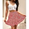 imageNASHALYLY Womens Summer Boho Floral Print Mini Skirt High Waist Drawstring Tiered SkirtsRed Floral a