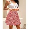 imageNASHALYLY Womens Summer Boho Floral Print Mini Skirt High Waist Drawstring Tiered SkirtsRed Floral a