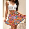 imageNASHALYLY Womens Summer Boho Floral Print Mini Skirt High Waist Drawstring Tiered SkirtsYellow Blossom
