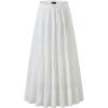imageNASHALYLY Womens Chiffon Elastic High Waist Pleated ALine Flared Maxi SkirtsWhite