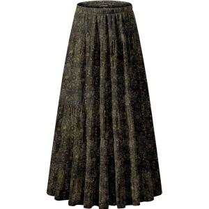 imageNASHALYLY Womens Chiffon Elastic High Waist Pleated ALine Flared Maxi SkirtsBoho Floral