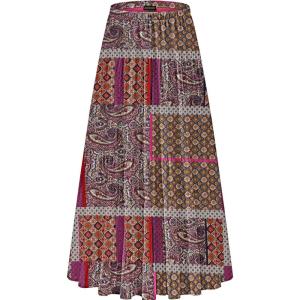 imageNASHALYLY Womens Chiffon Elastic High Waist Pleated ALine Flared Maxi SkirtsVintage Flower