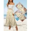 imageNASHALYLY Womens High Waisted Maxi SkirtElastic Chiffon Boho Long Skirt with PocketsBeige Floral