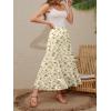 imageNASHALYLY Womens High Waisted Maxi SkirtElastic Chiffon Boho Long Skirt with PocketsBeige Floral