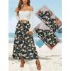 imageNASHALYLY Womens High Waisted Maxi SkirtElastic Chiffon Boho Long Skirt with PocketsBlack Yellow Flower