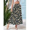 imageNASHALYLY Womens High Waisted Maxi SkirtElastic Chiffon Boho Long Skirt with PocketsBlack Yellow Flower