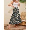 imageNASHALYLY Womens High Waisted Maxi SkirtElastic Chiffon Boho Long Skirt with PocketsBlack Yellow Flower