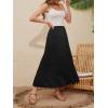 imageNASHALYLY Womens High Waisted Maxi SkirtElastic Chiffon Boho Long Skirt with PocketsBlack1