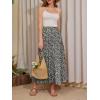 imageNASHALYLY Womens High Waisted Maxi SkirtElastic Chiffon Boho Long Skirt with PocketsBlcak White Floral