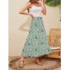 imageNASHALYLY Womens High Waisted Maxi SkirtElastic Chiffon Boho Long Skirt with PocketsBlue Flower5