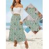 imageNASHALYLY Womens High Waisted Maxi SkirtElastic Chiffon Boho Long Skirt with PocketsBlue Flower5