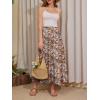 imageNASHALYLY Womens High Waisted Maxi SkirtElastic Chiffon Boho Long Skirt with PocketsCoffee Floral P