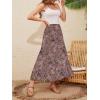 imageNASHALYLY Womens High Waisted Maxi SkirtElastic Chiffon Boho Long Skirt with PocketsDusty Pink Floral
