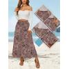 imageNASHALYLY Womens High Waisted Maxi SkirtElastic Chiffon Boho Long Skirt with PocketsDusty Pink Floral