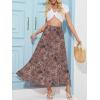 imageNASHALYLY Womens High Waisted Maxi SkirtElastic Chiffon Boho Long Skirt with PocketsDusty Pink Floral