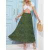imageNASHALYLY Womens High Waisted Maxi SkirtElastic Chiffon Boho Long Skirt with PocketsGreen Ripples