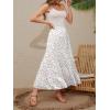 imageNASHALYLY Womens High Waisted Maxi SkirtElastic Chiffon Boho Long Skirt with PocketsWhite Shiny Floral