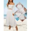 imageNASHALYLY Womens High Waisted Maxi SkirtElastic Chiffon Boho Long Skirt with PocketsWhite1
