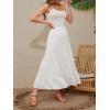 imageNASHALYLY Womens High Waisted Maxi SkirtElastic Chiffon Boho Long Skirt with PocketsWhite1