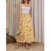 imageNASHALYLY Womens High Waisted Maxi SkirtElastic Chiffon Boho Long Skirt with PocketsYellow Blossom
