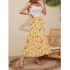 imageNASHALYLY Womens High Waisted Maxi SkirtElastic Chiffon Boho Long Skirt with PocketsYellow Blossom