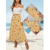 imageNASHALYLY Womens High Waisted Maxi SkirtElastic Chiffon Boho Long Skirt with PocketsYellow Blossom