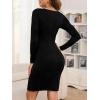 imageNASHALYLY Womens Long Sleeve Bodycon Mini Dress High Waist Fitted Party Club Knit Dress 2024