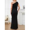 imageNASHALYLY Womens One Shoulder Formal Dresses Elegant Ruched Bodycon Slit Cocktail Mermaid Evening Long Dress