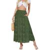 imageNASHALYLY Womens High Waisted Maxi SkirtElastic Chiffon Boho Long Skirt with PocketsGreen Ripples