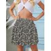 imageNASHALYLY Womens High Waist Ruffle Mini Skirt Cute Elastic Casual Boho Floral Short SkirtBlack White Flower