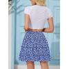 imageNASHALYLY Womens High Waist Ruffle Mini Skirt Cute Elastic Casual Boho Floral Short SkirtBlue White Floral