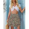 imageNASHALYLY Womens High Waist Ruffle Mini Skirt Cute Elastic Casual Boho Floral Short SkirtFlower a