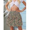 imageNASHALYLY Womens High Waist Ruffle Mini Skirt Cute Elastic Casual Boho Floral Short SkirtFlower a
