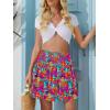 imageNASHALYLY Womens High Waist Ruffle Mini Skirt Cute Elastic Casual Boho Floral Short SkirtFlower2