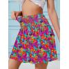 imageNASHALYLY Womens High Waist Ruffle Mini Skirt Cute Elastic Casual Boho Floral Short SkirtFlower2