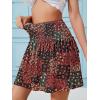 imageNASHALYLY Womens High Waist Ruffle Mini Skirt Cute Elastic Casual Boho Floral Short SkirtFlower215