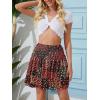 imageNASHALYLY Womens High Waist Ruffle Mini Skirt Cute Elastic Casual Boho Floral Short SkirtFlower215