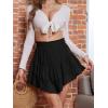 imageNASHALYLY Womens Mini Skirt Ruffle High Waist Elastic Boho Flowy Chiffon Tiered Skirt with ShortsBlack