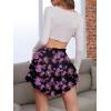 imageNASHALYLY Womens Mini Skirt Ruffle High Waist Elastic Boho Flowy Chiffon Tiered Skirt with ShortsBlack Floral