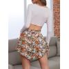 imageNASHALYLY Womens Mini Skirt Ruffle High Waist Elastic Boho Flowy Chiffon Tiered Skirt with ShortsCoffee Floral