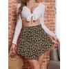 imageNASHALYLY Womens Mini Skirt Ruffle High Waist Elastic Boho Flowy Chiffon Tiered Skirt with ShortsLeopard