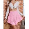imageNASHALYLY Womens Mini Skirt Ruffle High Waist Elastic Boho Flowy Chiffon Tiered Skirt with ShortsPink
