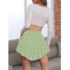 imageNASHALYLY Womens Mini Skirt Ruffle High Waist Elastic Boho Flowy Chiffon Tiered Skirt with ShortsYellow Green Floral