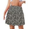 imageNASHALYLY Womens High Waist Ruffle Mini Skirt Cute Elastic Casual Boho Floral Short SkirtBlack White Flower