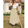 imageNASHALYLY Skirts for Women Boho Elastic Waisted Drawstring Swing Ruched 3 Tiered Maxi Skirt with PocketsApricot Flower